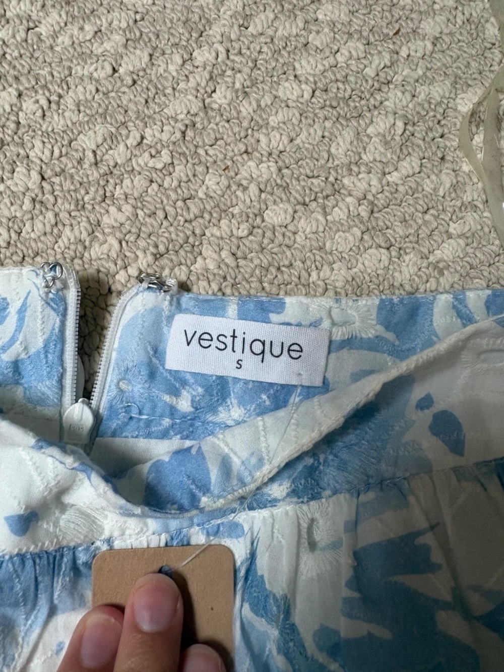 Blue and White Floral Maxi Skirt Size Small - Picture 2 of 2